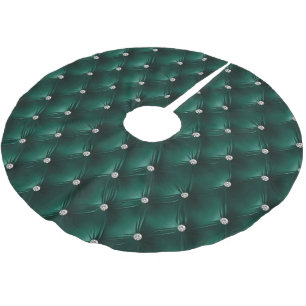 Falda Para El Árbol De Navidad De Poliéster Terciopelo verde cálido y suave Verde azulado de i