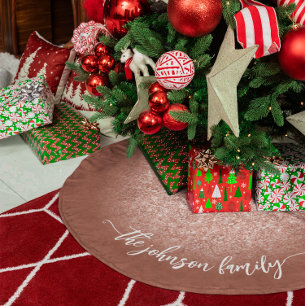 Falda Para El Árbol De Navidad De Poliéster Terracota suave de Purpurina oro Rosa de Rubor