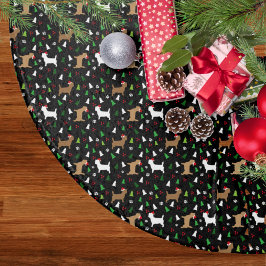 Falda Para El Árbol De Navidad De Poliéster Territorios de Cairn navidades con sombreros negro