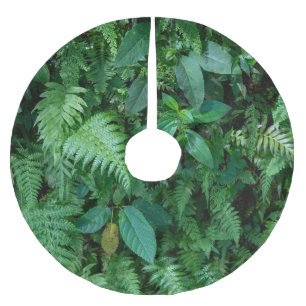 Falda Para El Árbol De Navidad De Poliéster Textura de follaje de hierba verde