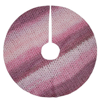 Falda Para El Árbol De Navidad De Poliéster Textura de tela de punto, abstracto púrpura-rosada