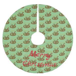 Falda Para El Árbol De Navidad De Poliéster Thunder_Cove de serpiente de copo enrollado