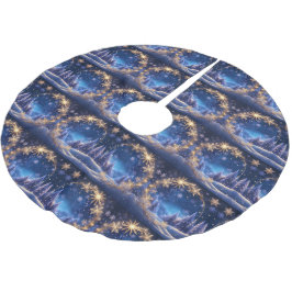 Falda Para El Árbol De Navidad De Poliéster Tiempo mágico de los Navidades - copos de nieve do