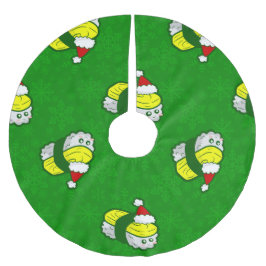 Falda Para El Árbol De Navidad De Poliéster tierno sushi de navidad tamago santa copo de nieve