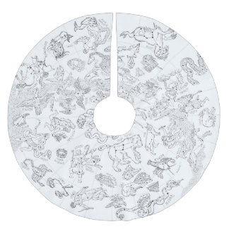 Falda Para El Árbol De Navidad De Poliéster Tornillo de árbol de Navidad del mapa de estrellas