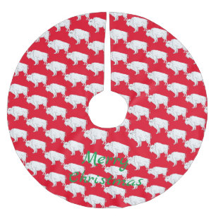 Falda Para El Árbol De Navidad De Poliéster Toro Blanco Thunder_Cove