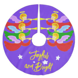 Falda Para El Árbol De Navidad De Poliéster Tres ángeles