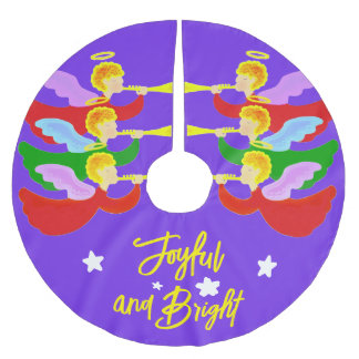 Falda Para El Árbol De Navidad De Poliéster Tres ángeles