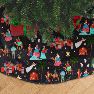 Falda Para El Árbol De Navidad De Poliéster Tres hombres sabios vacaciones de Navidad