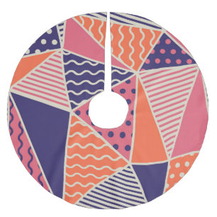 Falda Para El Árbol De Navidad De Poliéster Triángulos abstractos: fondo geométrico vintage