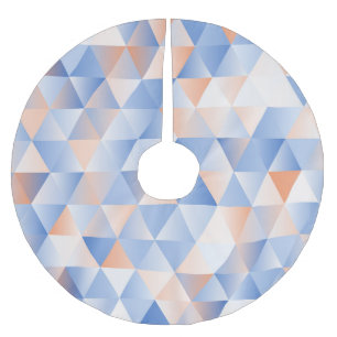 Falda Para El Árbol De Navidad De Poliéster Triángulos de Naranja azul suave