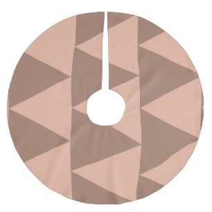 Falda Para El Árbol De Navidad De Poliéster Triángulos geométricos grandes Mocha Mousse Dusty 