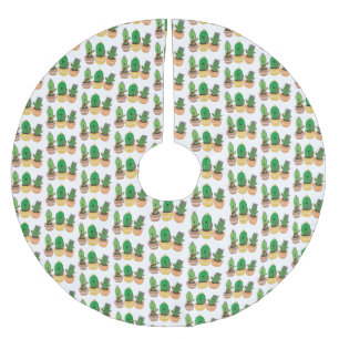 Falda Para El Árbol De Navidad De Poliéster Trío de cactus lindos cantando ilustración de dibu