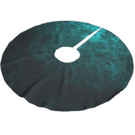 Falda Para El Árbol De Navidad De Poliéster Turquesa Damask de lujo