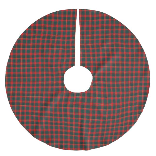 Falda Para El Árbol De Navidad De Poliéster Ulster Red Tartan Plaid (Anverso)