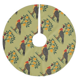 Falda Para El Árbol De Navidad De Poliéster Un Perdigón En Un Retro De Esténcil De Corte De Ár