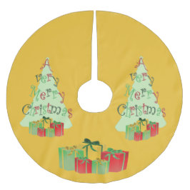 Falda Para El Árbol De Navidad De Poliéster Una Falda De Árbol De Navidad Muy Feliz