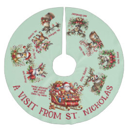 Falda Para El Árbol De Navidad De Poliéster Una Visita De San Nicolás