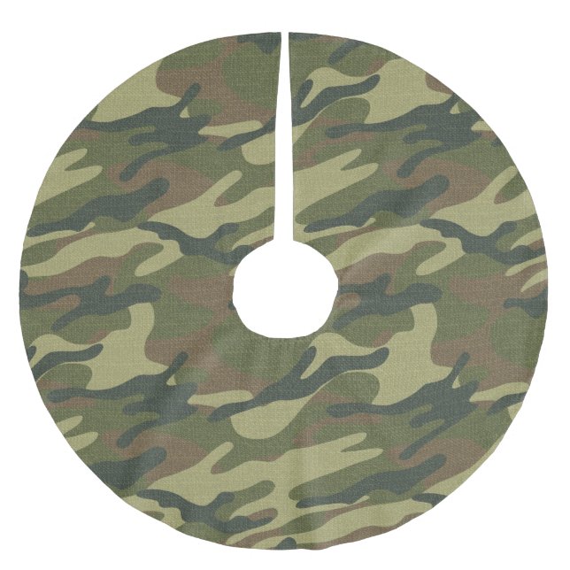 Falda Para El Árbol De Navidad De Poliéster Uniforme militar (Anverso)