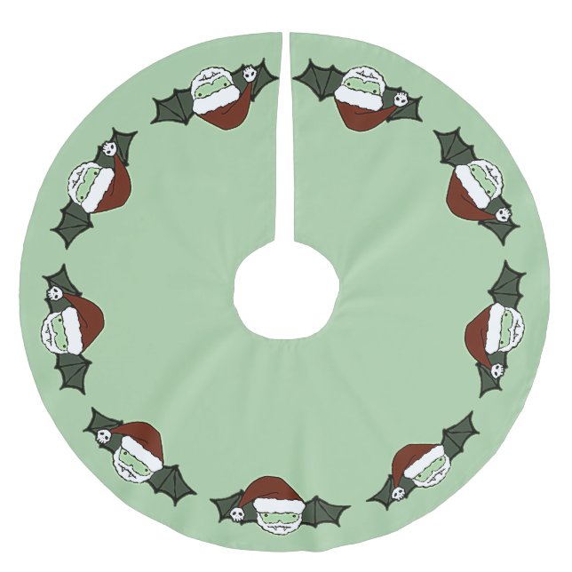 Falda Para El Árbol De Navidad De Poliéster Vampiro Santa Bat (Anverso)