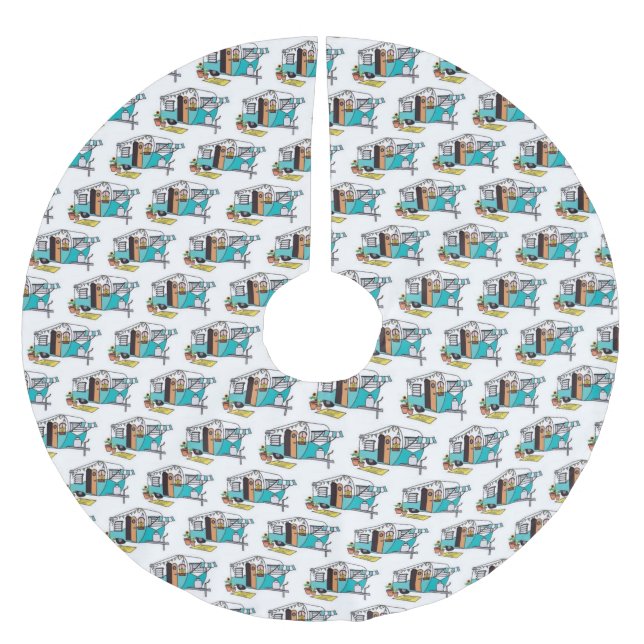 FALDA PARA EL ÁRBOL DE NAVIDAD DE POLIÉSTER **VEHÍCULO RECREATIVO** (Anverso)