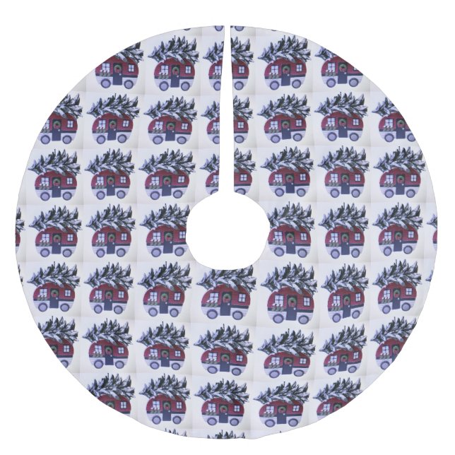 FALDA PARA EL ÁRBOL DE NAVIDAD DE POLIÉSTER **VEHÍCULO RECREATIVO** (Anverso)