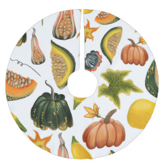 Falda Para El Árbol De Navidad De Poliéster Verano de girasoles: Patrón de acuarela de época