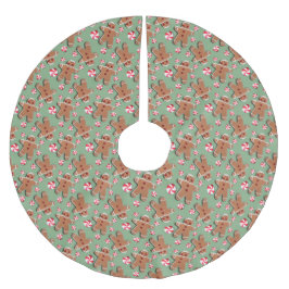 Falda Para El Árbol De Navidad De Poliéster Verde de los caramelos de las galletas del pan de