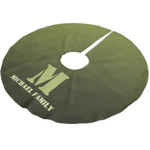 Falda Para El Árbol De Navidad De Poliéster Verde oliva militar estampado de malla geométrica 