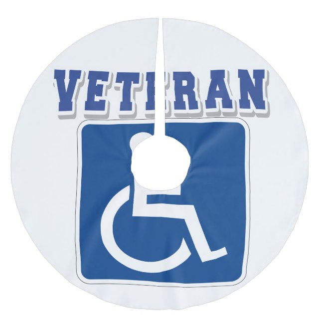 Falda Para El Árbol De Navidad De Poliéster Veterano discapacitado (Anverso)