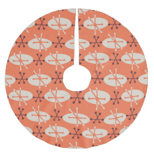 Falda Para El Árbol De Navidad De Poliéster Vibes retro: Patrón de ráfagas geométricas