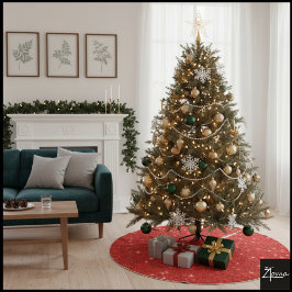 Falda Para El Árbol De Navidad De Poliéster Vibrant Red Glitter Seamless Texture Background