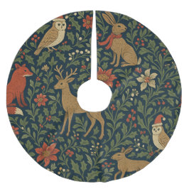 Falda Para El Árbol De Navidad De Poliéster Victorian Christmas Animal & Botanical 