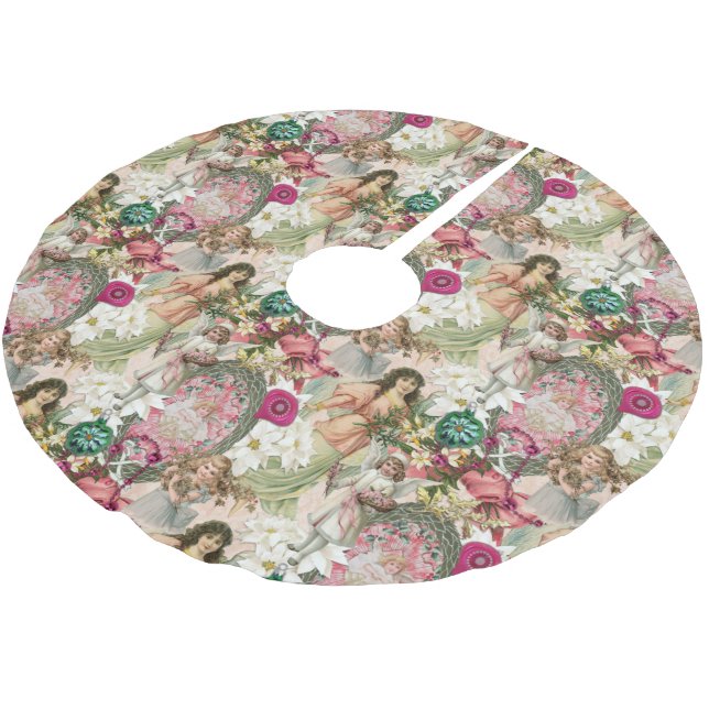 Falda Para El Árbol De Navidad De Poliéster Victorian Christmas Sparkle (Angular)