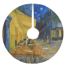 Falda Para El Árbol De Navidad De Poliéster Vincent van Gogh - Cafe Terrace de noche