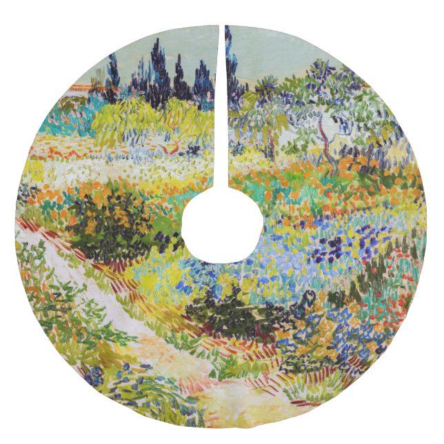 Falda Para El Árbol De Navidad De Poliéster Vincent van Gogh - Jardín de Arles (Anverso)