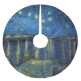 Falda Para El Árbol De Navidad De Poliéster Vincent van Gogh - Noche estrellada sobre el Ródan