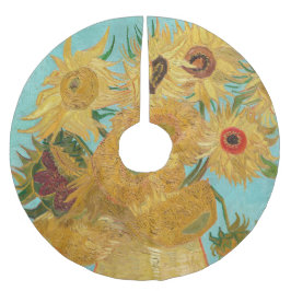 Falda Para El Árbol De Navidad De Poliéster Vincent Van Gogh - Vase con doce girasoles