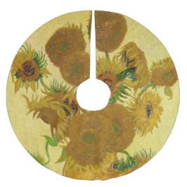 Falda Para El Árbol De Navidad De Poliéster Vincent van Gogh - Vase con quince girasoles