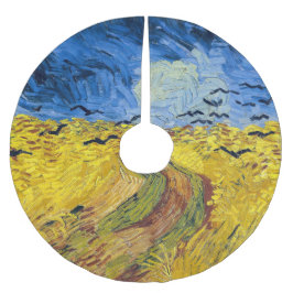 Falda Para El Árbol De Navidad De Poliéster Vincent van Gogh - Wheatfield con cuervos