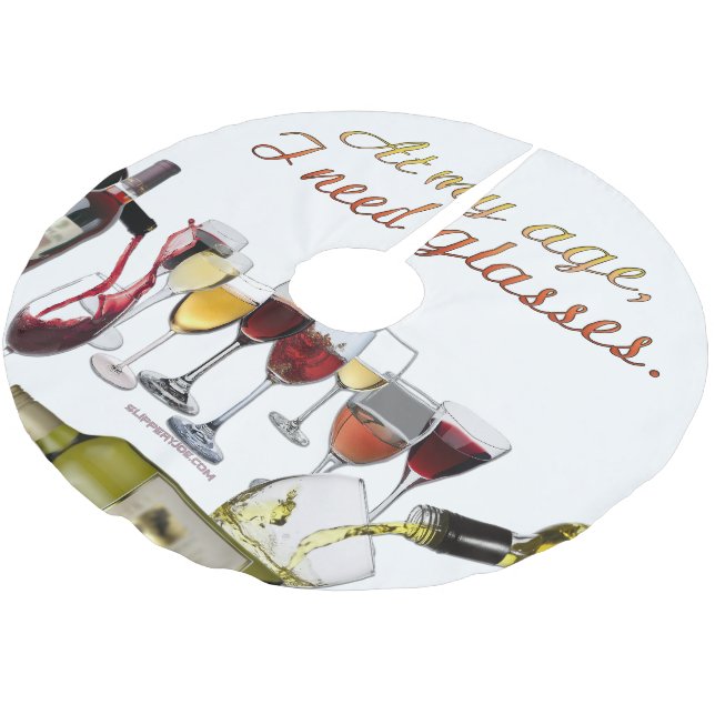 Falda Para El Árbol De Navidad De Poliéster Vino de SlipperyJoe's Wine Glasses vino fermentado (Angular)