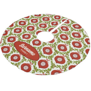 Falda Para El Árbol De Navidad De Poliéster Vintage Christmas - Retro Glass Ball