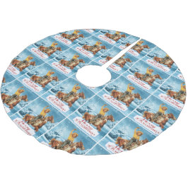 Falda Para El Árbol De Navidad De Poliéster Vintage Cowgirl En Horse Merry Navidad Invierno