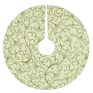 Falda Para El Árbol De Navidad De Poliéster Vintage floral: hermoso Ilustracion de fondo