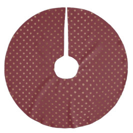 Falda Para El Árbol De Navidad De Poliéster Vintage Red Holiday Gold Snowflakes