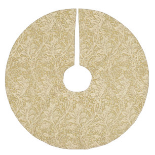Falda Para El Árbol De Navidad De Poliéster Vintage William Morris Arcadia Gold Sin Costuras
