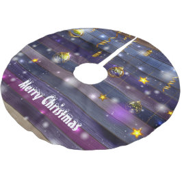 Falda Para El Árbol De Navidad De Poliéster Violeta antiguo