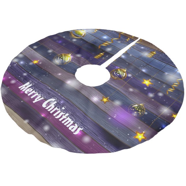 Falda Para El Árbol De Navidad De Poliéster Violeta antiguo (Angular)