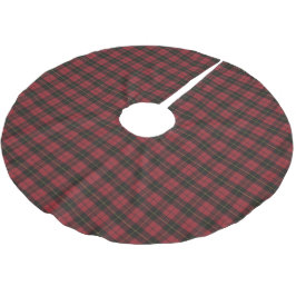 Falda Para El Árbol De Navidad De Poliéster Wallace Red Hunting Scottish Tartán