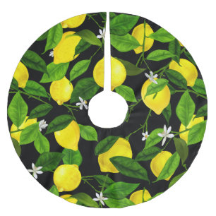 Falda Para El Árbol De Navidad De Poliéster Watercolor Lemon 2